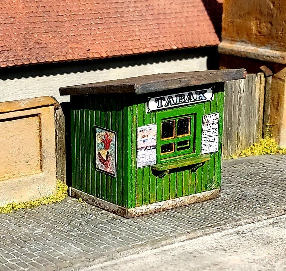 Lasercut Bausatz Kiosk aus Holz 1:87 - Langmesser-Modellwelt - Model-Scene