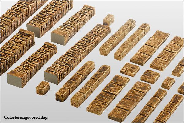 Stützen und Abdeckungen aus großem Bruchstein - Langmesser-Modellwelt - Langmesser-Modellwelt