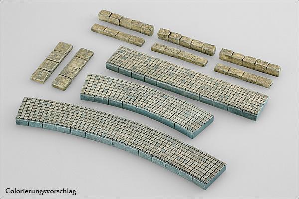 Bürgersteige, gebogen, weit, plattiert - Langmesser-Modellwelt - Langmesser-Modellwelt