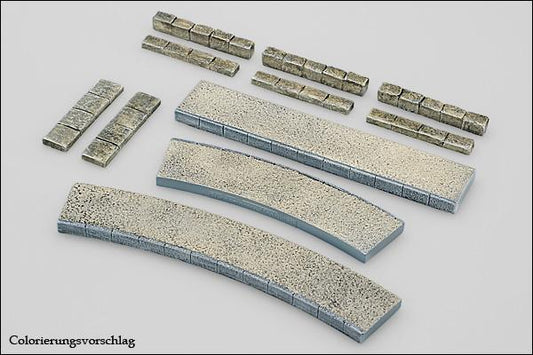 Bürgersteige, gebogen, weit, geschottert - Langmesser-Modellwelt - Langmesser-Modellwelt
