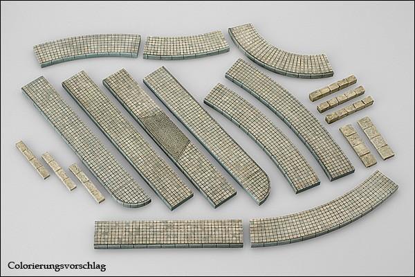 Bürgersteig-Set, plattiert, 3 Formen - Langmesser-Modellwelt - Langmesser-Modellwelt