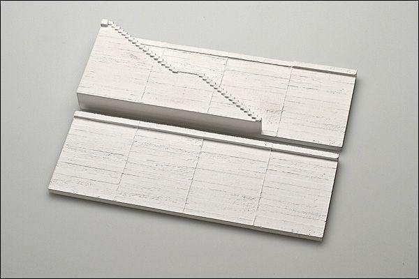 2 Stück Niedrige Betonmauer mit Treppe, Spur 0 - Langmesser-Modellwelt - Langmesser-Modellwelt