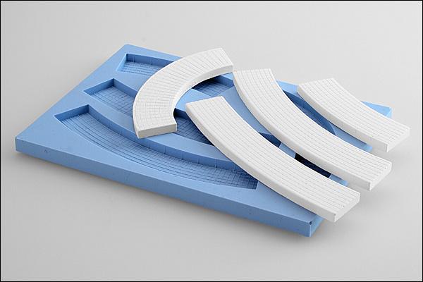 Bürgersteige gebogen, plattiert - Langmesser-Modellwelt