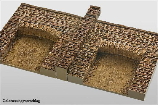 2 Stück Natursteinmauer, Arkaden, Segmentboden - Langmesser-Modellwelt - Langmesser-Modellwelt