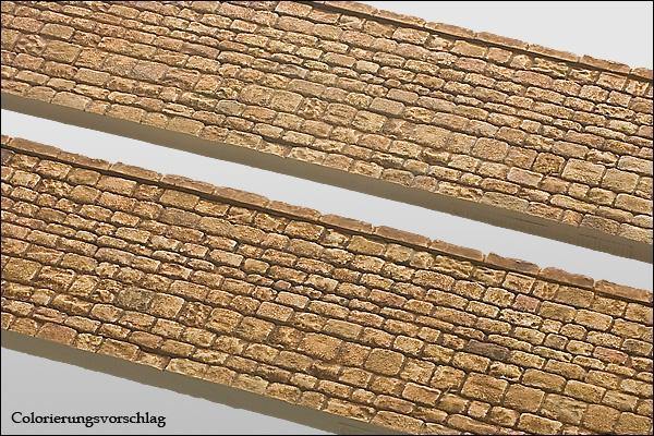 2 Stück Natursteinmauer, behauen, regelmäßig, niedrig - Langmesser-Modellwelt - Langmesser-Modellwelt