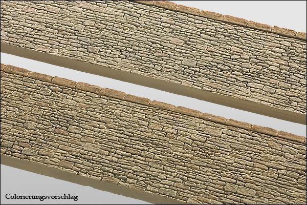 2 Stück Natursteinmauer, kleiner Bruchstein, niedrig - Langmesser-Modellwelt - Langmesser-Modellwelt