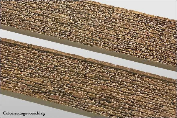 2 Stück Natursteinmauer, großer Bruchstein, niedrig - Langmesser-Modellwelt - Langmesser-Modellwelt