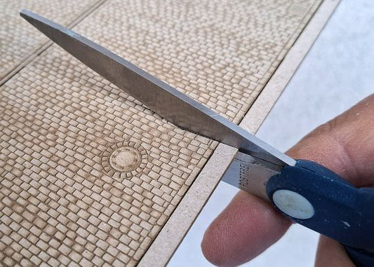 Fächerpflaster-Straße – Sanfte Kurve H0