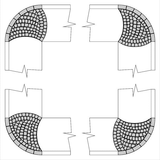 Pflastersteine – Fächerform H0