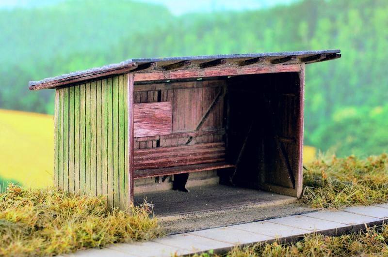 Lasercut Modell Wartehäuschen, 1:87 - Langmesser-Modellwelt