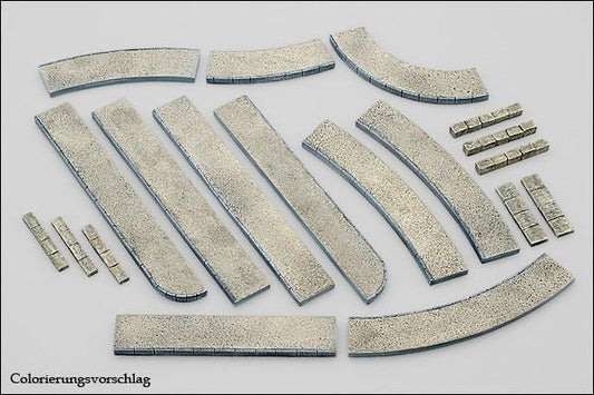 Bürgersteig-Set, geschottert, 3 Formen - Langmesser-Modellwelt - Langmesser-Modellwelt