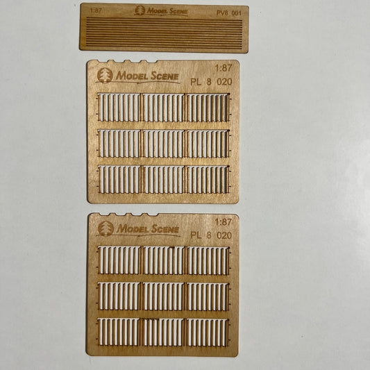 Bretterzaun - schmale Bretter, schiefer Rand , 1:87 - Langmesser-Modellwelt - Model-Scene