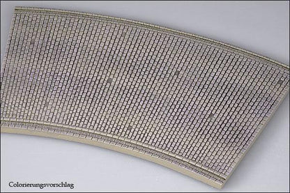 2 Stück Pflasterstraße, Kurve, schmal, Spur 0 - Langmesser-Modellwelt - Langmesser-Modellwelt